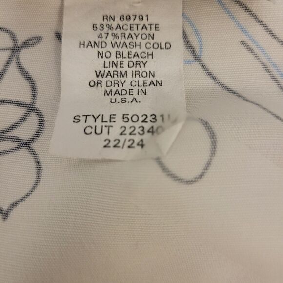 Dressbarn white/blue v-neck blouse 22/24 Pre-owned - Picture 4 of 7